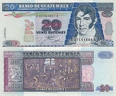 billet 20 quetzales 1995 Guatemala 