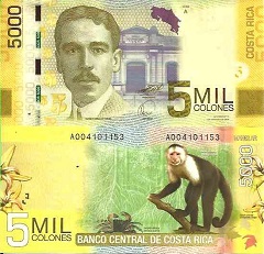 billet 5000 colones 2009 Costa rica 