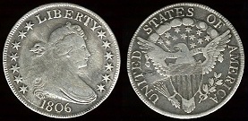 half dollar draped heraldic eagle 1806