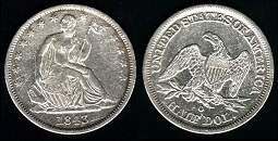 half dollar seated liberty 1843