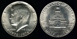 half dollar bicentennial 1776-1976