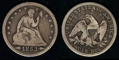 quarter dollar 1853