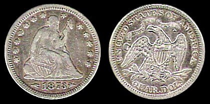 quarter dollar 1873