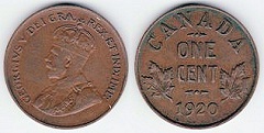 1 cent 1920 Canada
