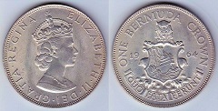 1 crown 1964 Bermudes 