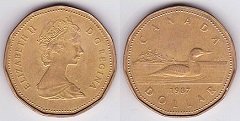 1 dollar 1987 Canada 
