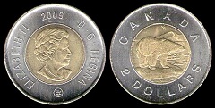 2 dollars 2009 Canada 