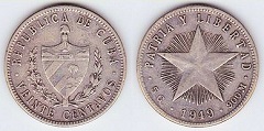 20 centavos 1919 Cuba 