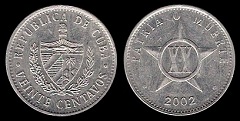 20 centavos 2002 Cuba 