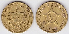 5 centavos 1943 Cuba 