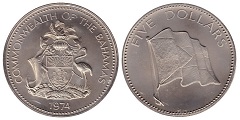5 dollars 1974 Bahamas 