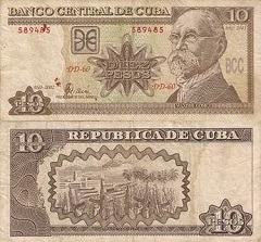 billet 10 pesos 2001 Cuba 