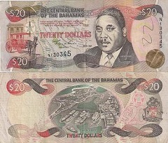 billet 20 dollars 2000 Bahamas 