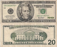 billet de 20 dollars 2001 USA