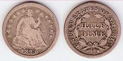 half dime 1845 USA