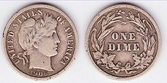 one dime 1906 USA 