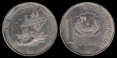 1 peso 1989 République Dominicaine