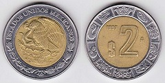 2 pesos 1997 Mexique 