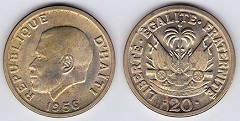 20 centimes 1956 Haïti 