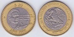 20 pesos 2000 Mexique