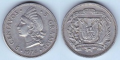 5 centavos 1974 République Dominicaine 