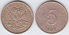 5 centimes 1904 Haïti 