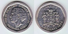 5 dollars 1996 Jamaïque 