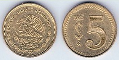 5 pesos 1985 Mexique
