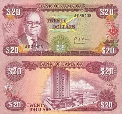 20 dollars 1977 Jamaïque 