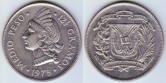 demi peso 1975 République Dominicaine 