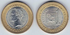 1 bolivar fuerte 2007 Venezuela