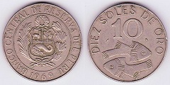 10 soles 1969 Pérou