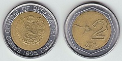 2 nuevos soles 1995 Pérou