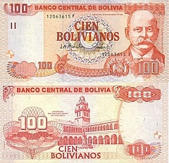 billet de 100 bolivianos 1986 Bolivie 