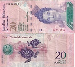 billet de 20 bolivares 2007 Venezuela 