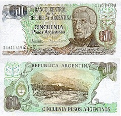 Billet de 50 pesos 1983 Argentine