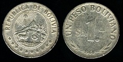 1 Peso Bolivianos 1968 Bolivie