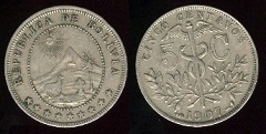 5 Centavos 1907 Bolivie