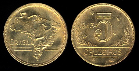 5 Cruzeiros 1943 Brésil
