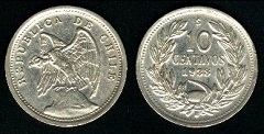 10 Centavos 1933 Chili