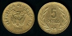 5 Pesos 1990 Colombie