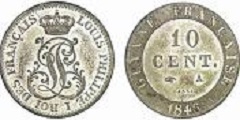 10 centimes 1846 Guyane Française