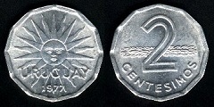 2 Centesimos 1977 Uruguay