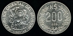 200 Nuevo Pesos 1989 Uruguay