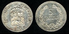 5 Centimos 1965 Venezuela