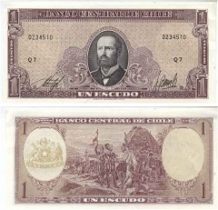 billet 1 escudo 1964 Chili