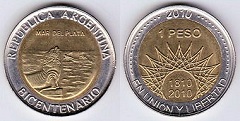 1 peso 2010 Argentine