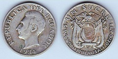 1 sucre 1934 Equateur