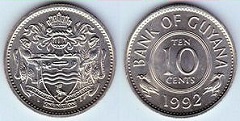 10 cents 1992 Guyana