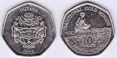 10 dollars 1996 Guyana